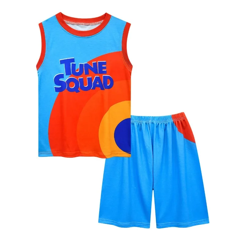 Chłopcy dziewczęta Space Jam 2 Jersey ubrania Tune Squad koszykówka kamizelka Cosplay szorty dres jednolity strój sportowy odzież dla dzieci