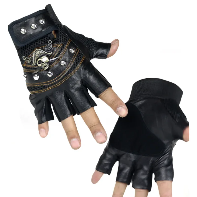 

Outdoor Cycling Half Finger Gloves for Men Anti Slip Breathable Wear-resistant Motorcycle Bicycle Motorcycle Student PU Gloves