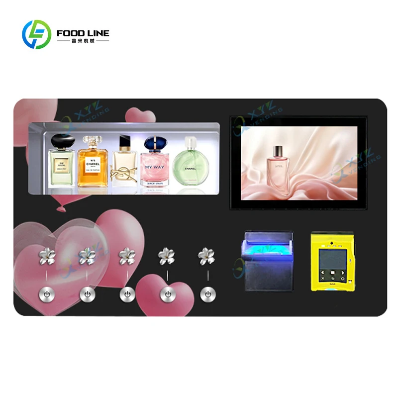 FOODLINE Customized Self-service Mini Vending Machines Coin and Card Wall Mounted Perfume Spray Vending Machine