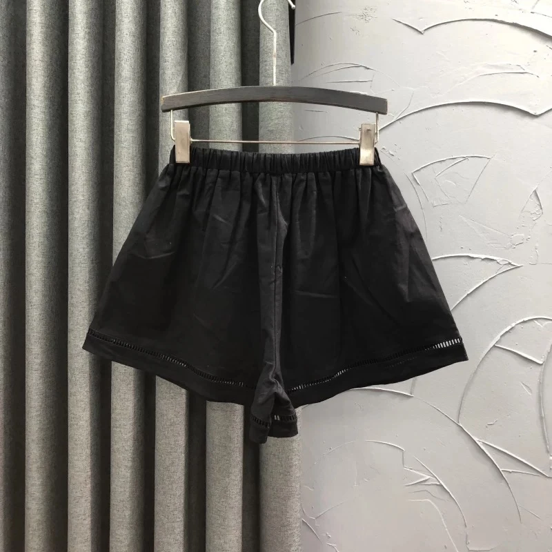 한국 여성 스타일 밴딩 반바지 여름 패션 A라인 와이드 레그 반바지 캐주얼 만능 여성 반바지