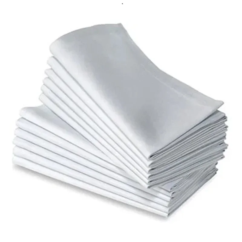 12pcs HOTEL 100% White Cotton 50x50cm Dinner Cloth Restaurant Napkins Linen for Restaurants, Hotels and Households.