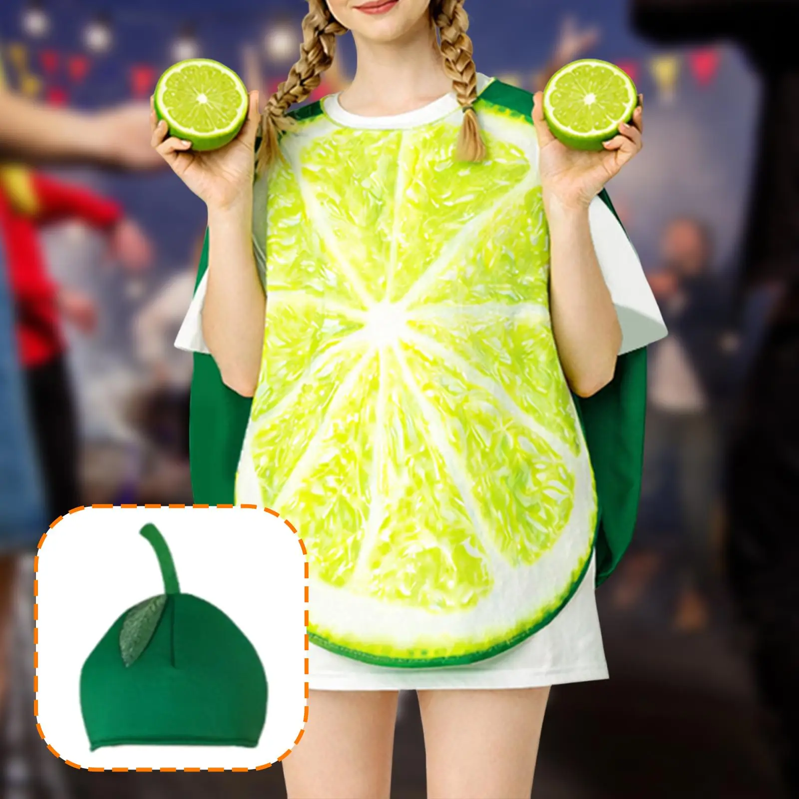 

Lime Food Costume Funny Role Play Halloween Clothes for Themed Party Masquerade
