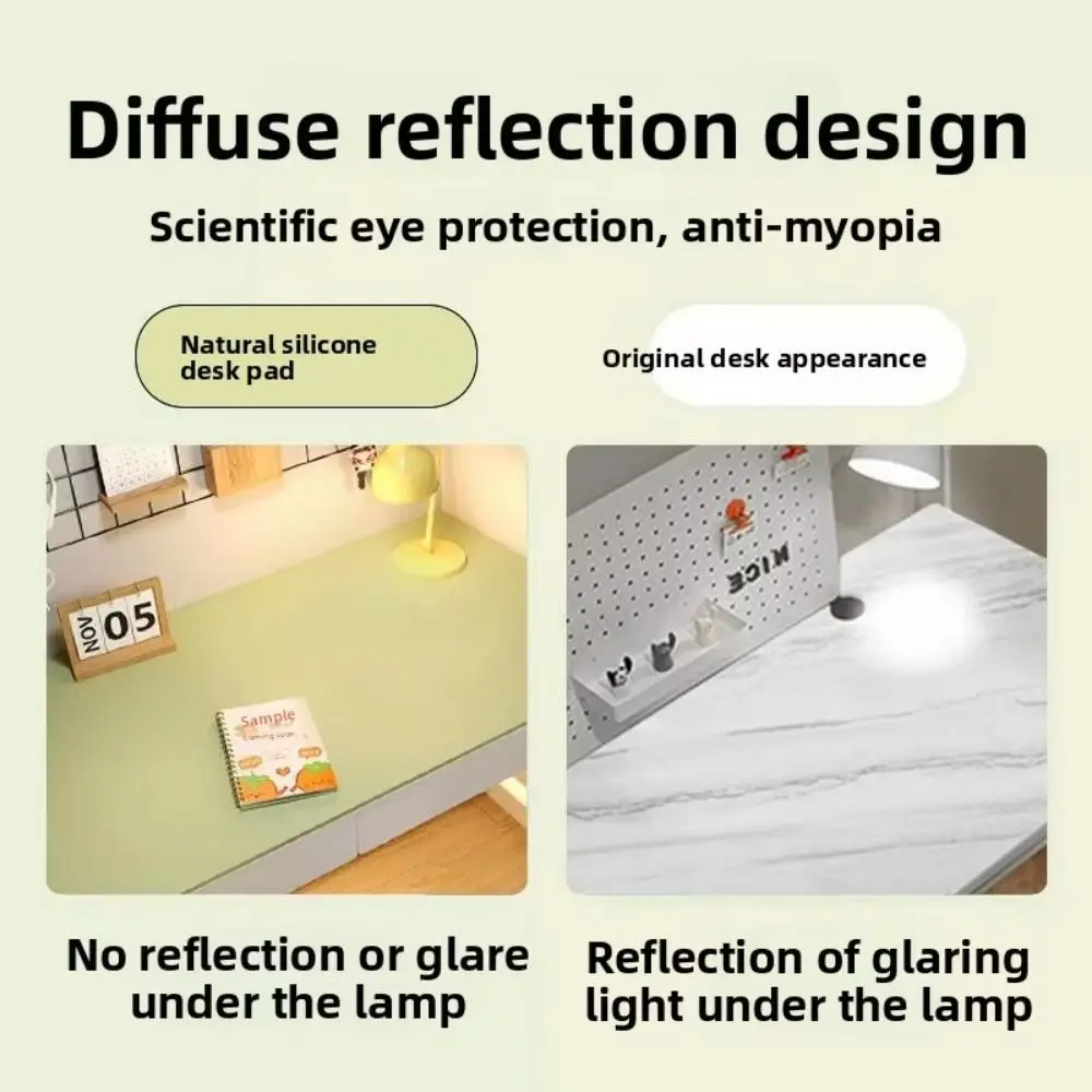 Waterproof PU Leather Table Cover Oilproof Anti-slip Oilproof Table Cloths Pure Color Eye-Protective Computer Desk Mat Office
