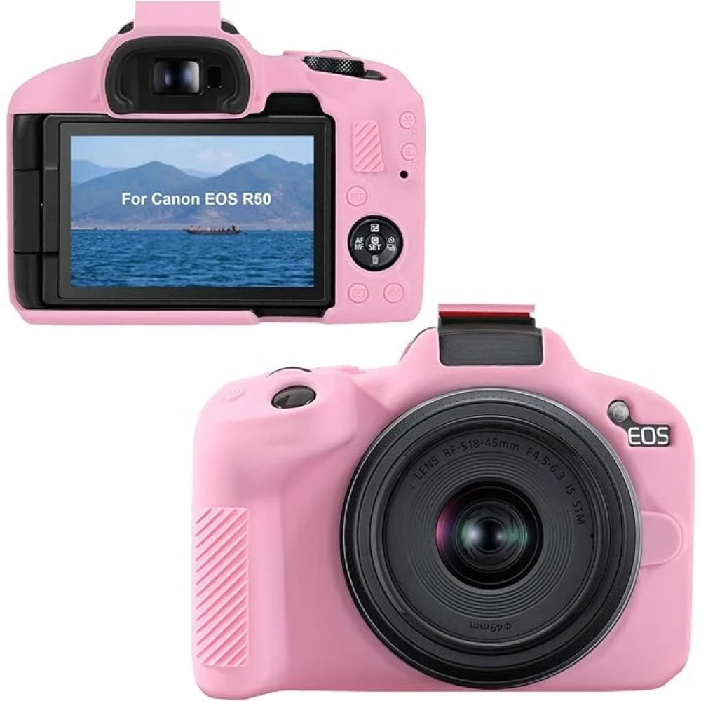 For Canon EOS R50 Photography protective cover camera silicone cover R50 camera soft case bag + Hot Shoe Cover