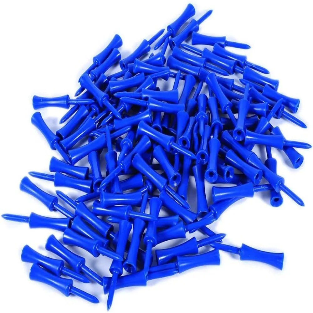 100pcs 68mm Length Step Down Golf Tees 2.5 Inches Height 1 1/4 Inch Size Castle Golf Tees Plastic Material 100 Pack Count