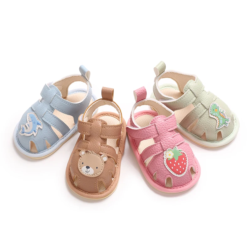 

Cute Cartoon PU Baby Sandals 0-18M Unisex Summer First Walkers Newborn Soft Bottom Casual Shoes