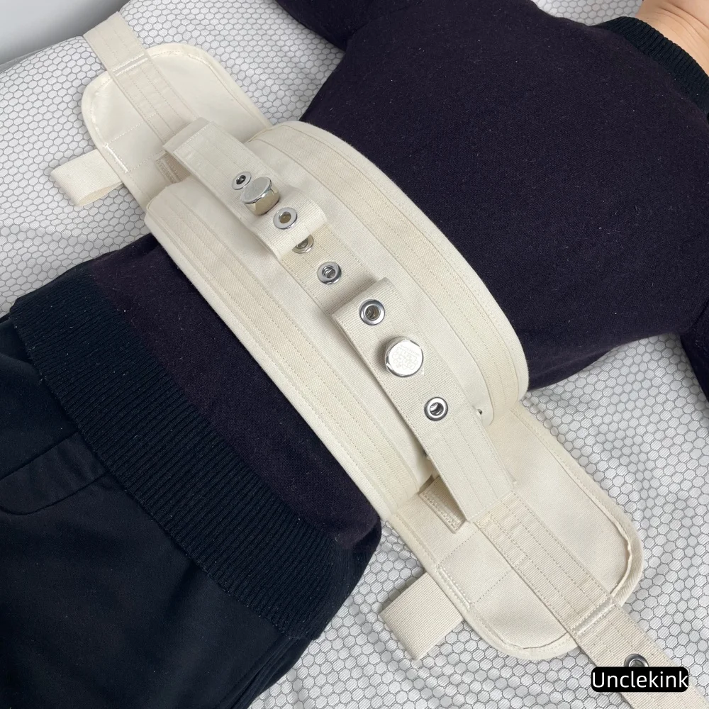 Bed Restraint Set Fall Prevention Shoulder Waist Crotch Belt with Magnetic Lock Patient Safety Soft Cotton Fixing Strap image 3