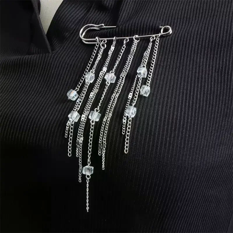 【NEW】Pearl Chain Tassel Brooch Fashion Women Clothing Decor Accessories Jewelry Pin Pants Waist Adjust Pins Bag Pendant Gifts