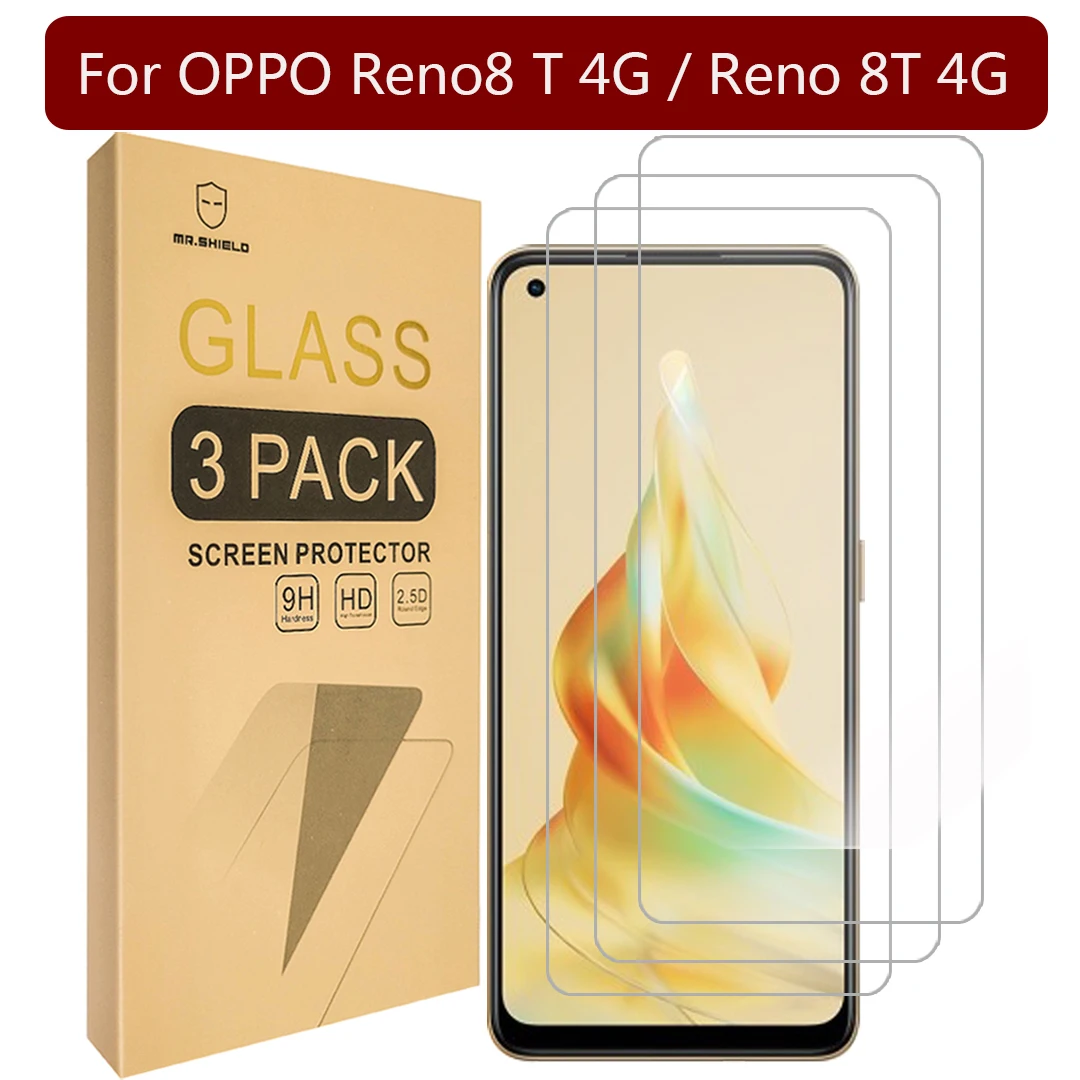 

Mr.Shield [в 3 упаковках] предназначено для OPPO Reno8 T 4G / Reno 8T 4G [только 4G LTE] (не предназначено для родной версии [закаленное стекло] твердость 9H