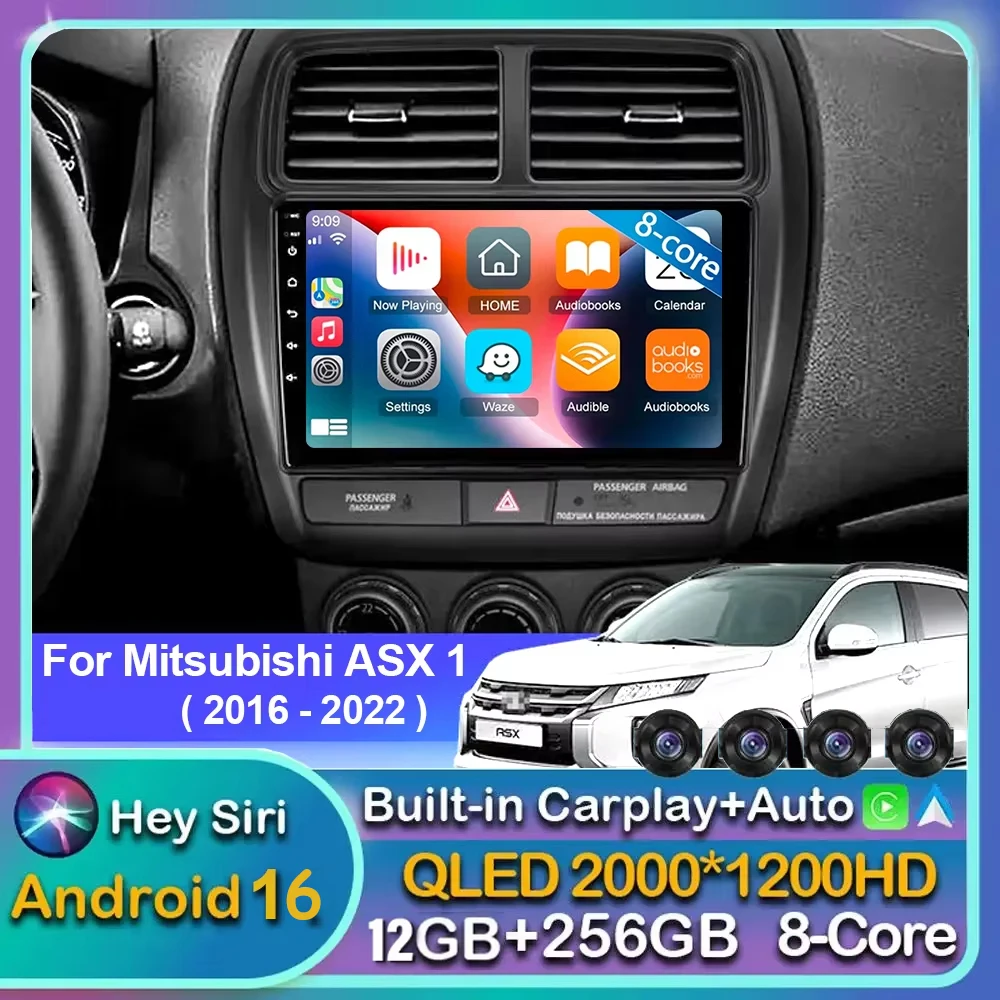 Android 16 Carplay Auto For Mitsubishi ASX 1 2016 2017 2018 2019 2020 20201 2022 Car Radio Multimedia Player Stereo WIFI+4G DSP
