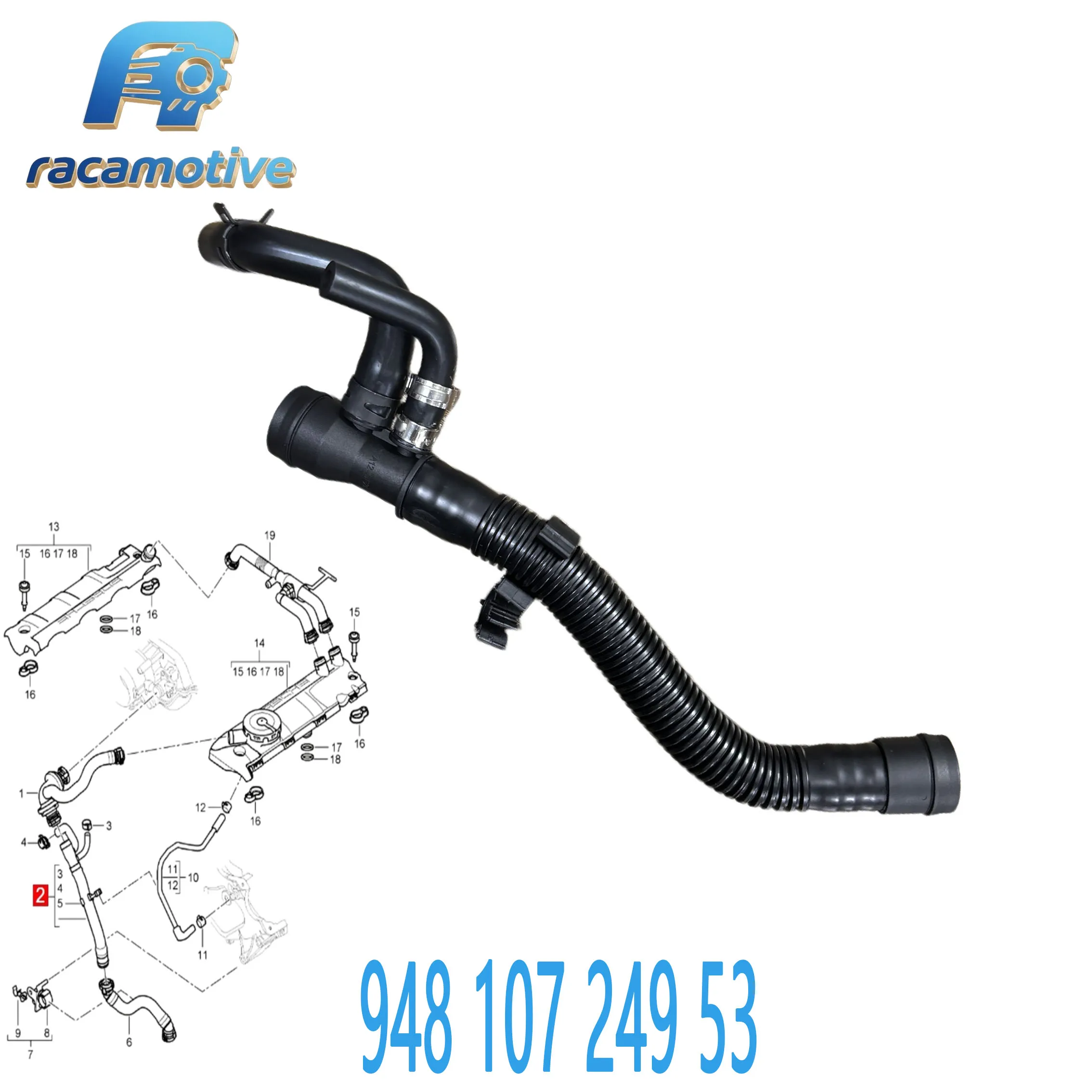 94810724953 94810724952 Suitable for Porsche Cayenne (9PA) 4.8T 2003-2010 Engine Crankcase Ventilation Hose Exhaust Pipe.