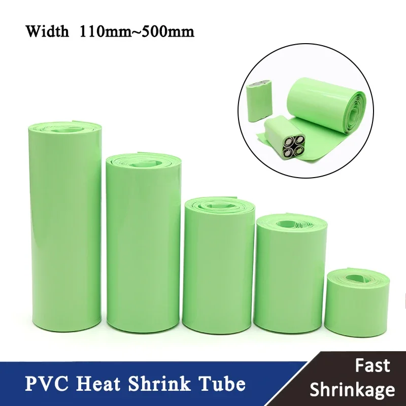 

18650 Lipo Battery Pack PVC Heat Shrink Tube 110mm ~ 500mm Insulated Protection Film Wrap lithium Case Cable Sleeve Fruit Green