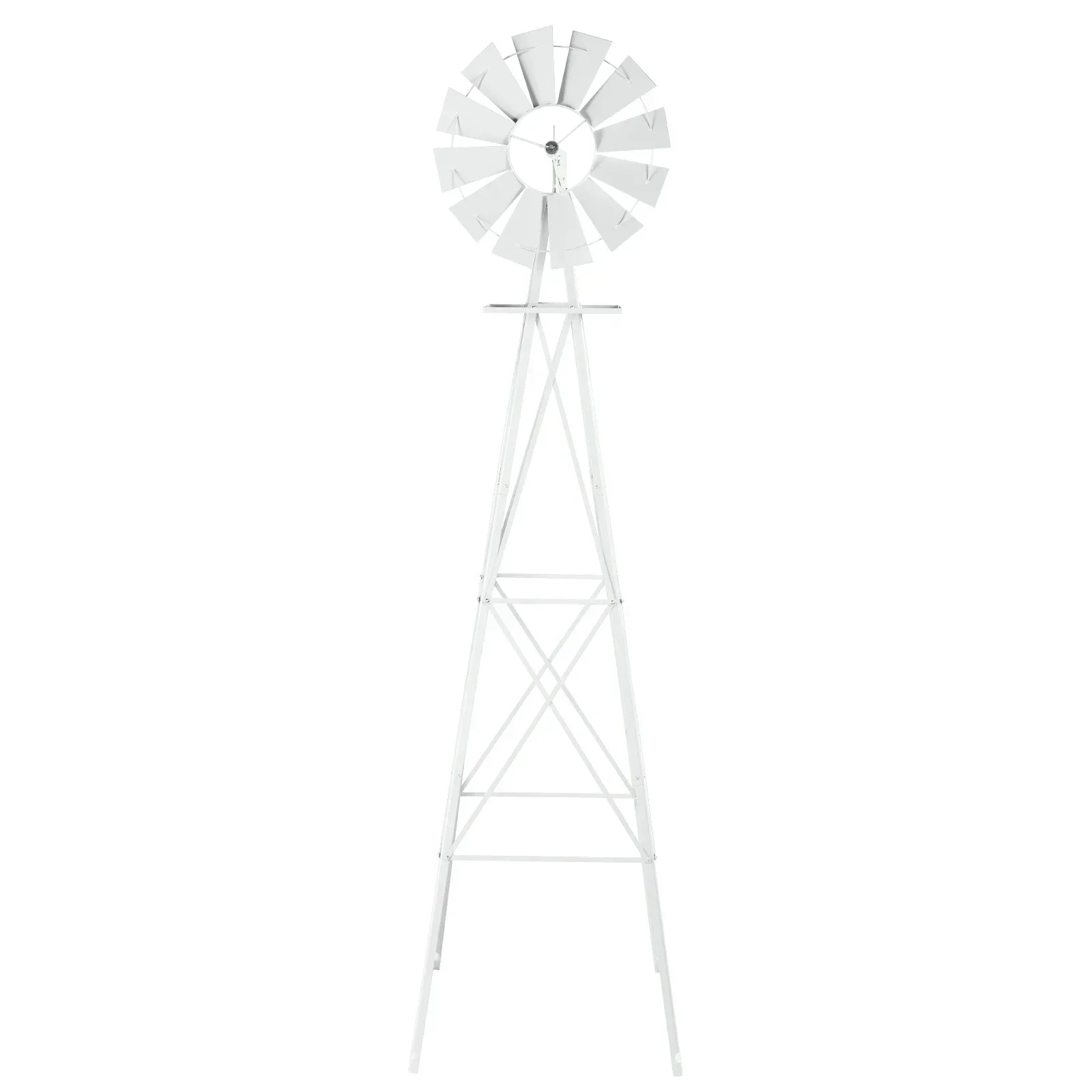 

8FT Weather Resistant Yard Garden Windmill White