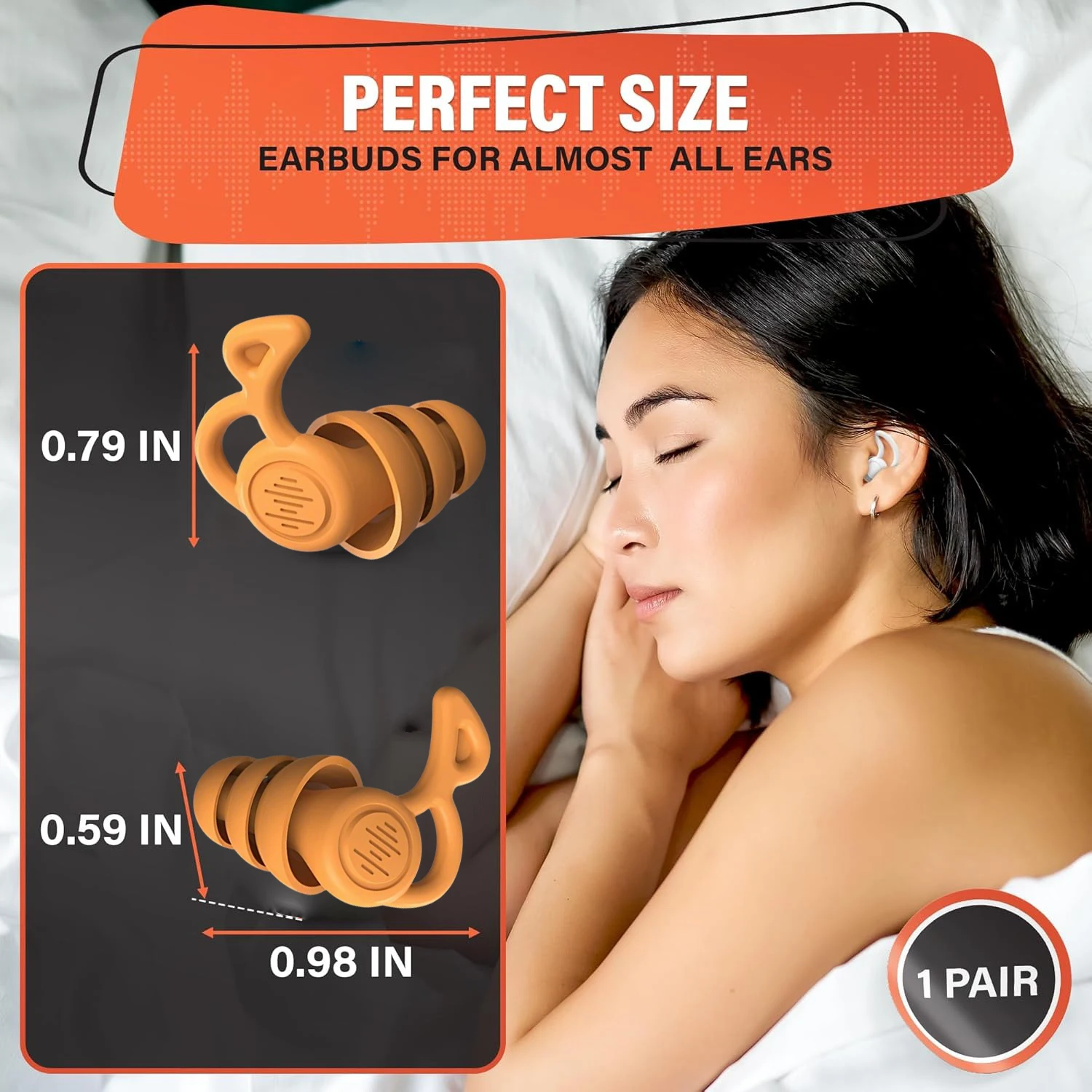 Noise Canceling Silicone Earplugs for Sleep Silicone Earplugs for Sleeping and Noise Reduction,  Reusable Triple Layer Design