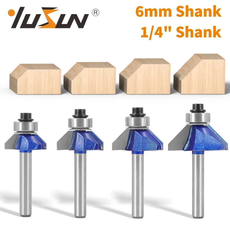 YUSUN 45 Degree Chamfer Bit Router Bit Carbide Cutters Woodworking Milling Cutter For Wood Bit Face Mill Tools