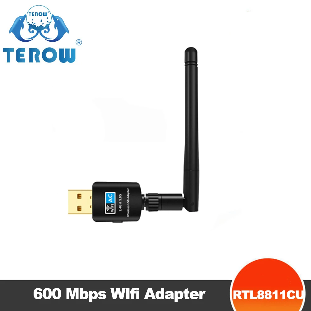 TEROW USB Wifi Adapter 600Mbps 2,4 GHz + 5,8 GHz Wifi Empfänger 1300Mbps Netzwerk Karte USB 2,0 wi-fi Hohe geschwindigkeit Antenne Wifi Adapter