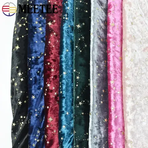 Velvet Bronzing Fabric for Garment Elastic Cloth DIY Doll Crafts Wedding Dresses Wallet Decorative Fabrics Sewing Accessories