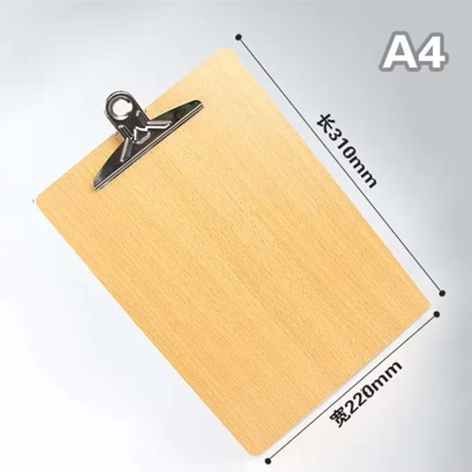 Thicken A4 A5 Wooden Clipboard for Student Writing Pad File Folder Board Clamp File Storage File Folder Fillet Design Office