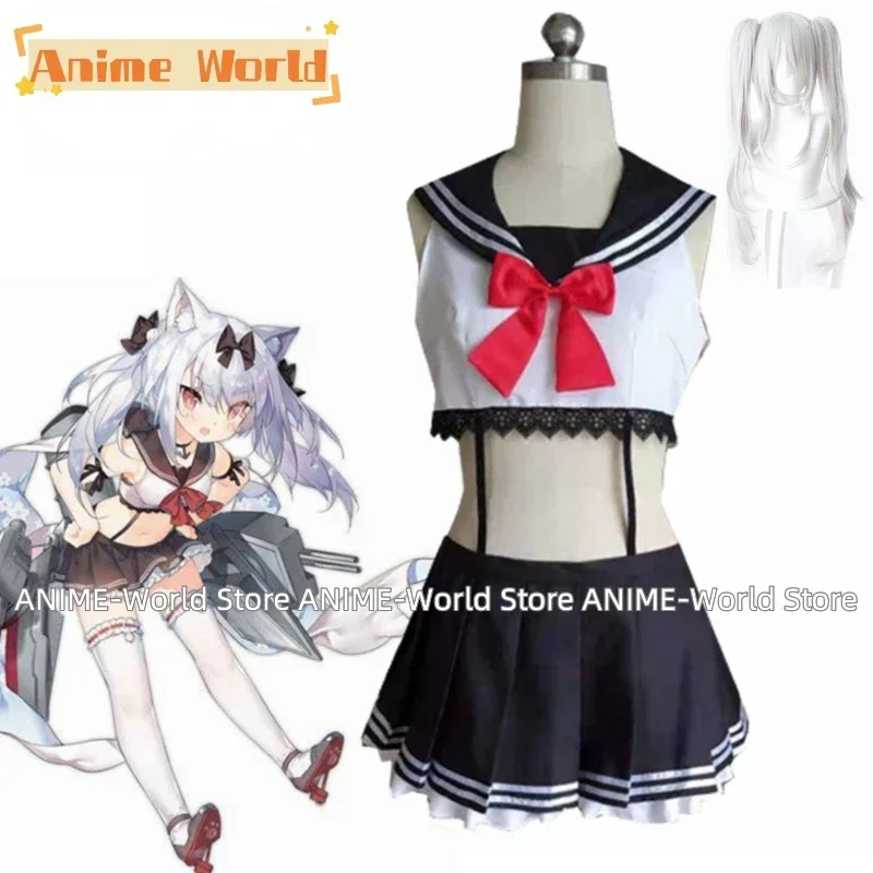 

《Нестандартный размер》Game Azur Lane Косплей Костюм Юкакадзе Униформа Косплей Костюм Нестандартный размер Парик любого размера