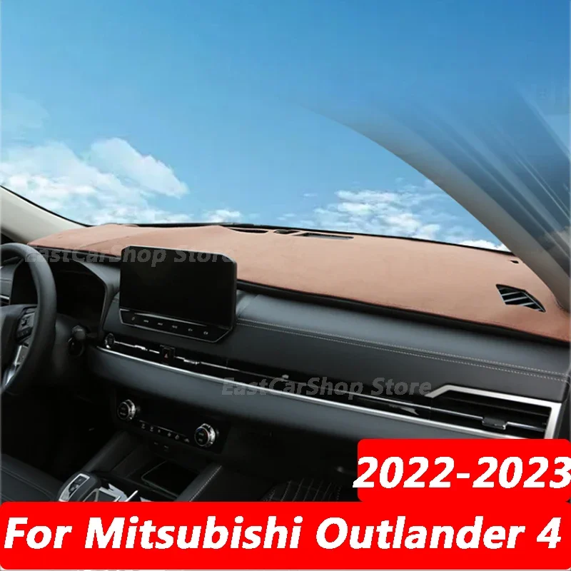 

For Mitsubishi Outlander 4 2022 2023 Car Flannel Dashboard Mat Cover Pad Rear Window Mat Sun Shade Instrument Panel Carpet