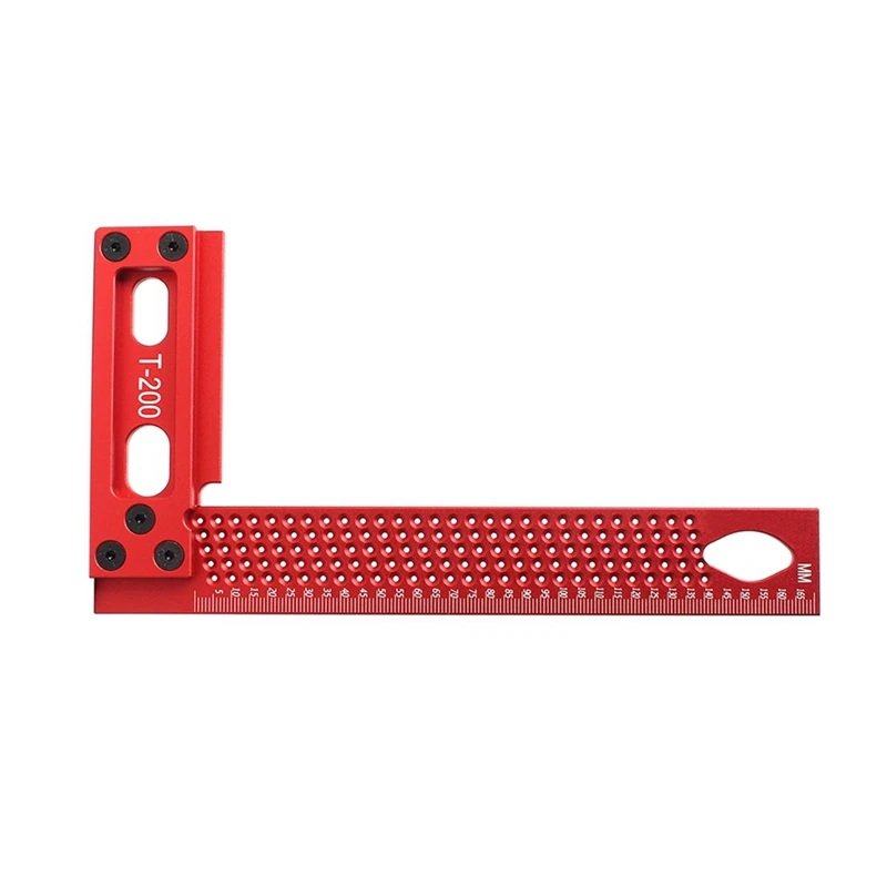 1 Piece 200MM Precision Scale Ruler Red Aluminum Alloy Woodworking Scribing Mark Line Gauge