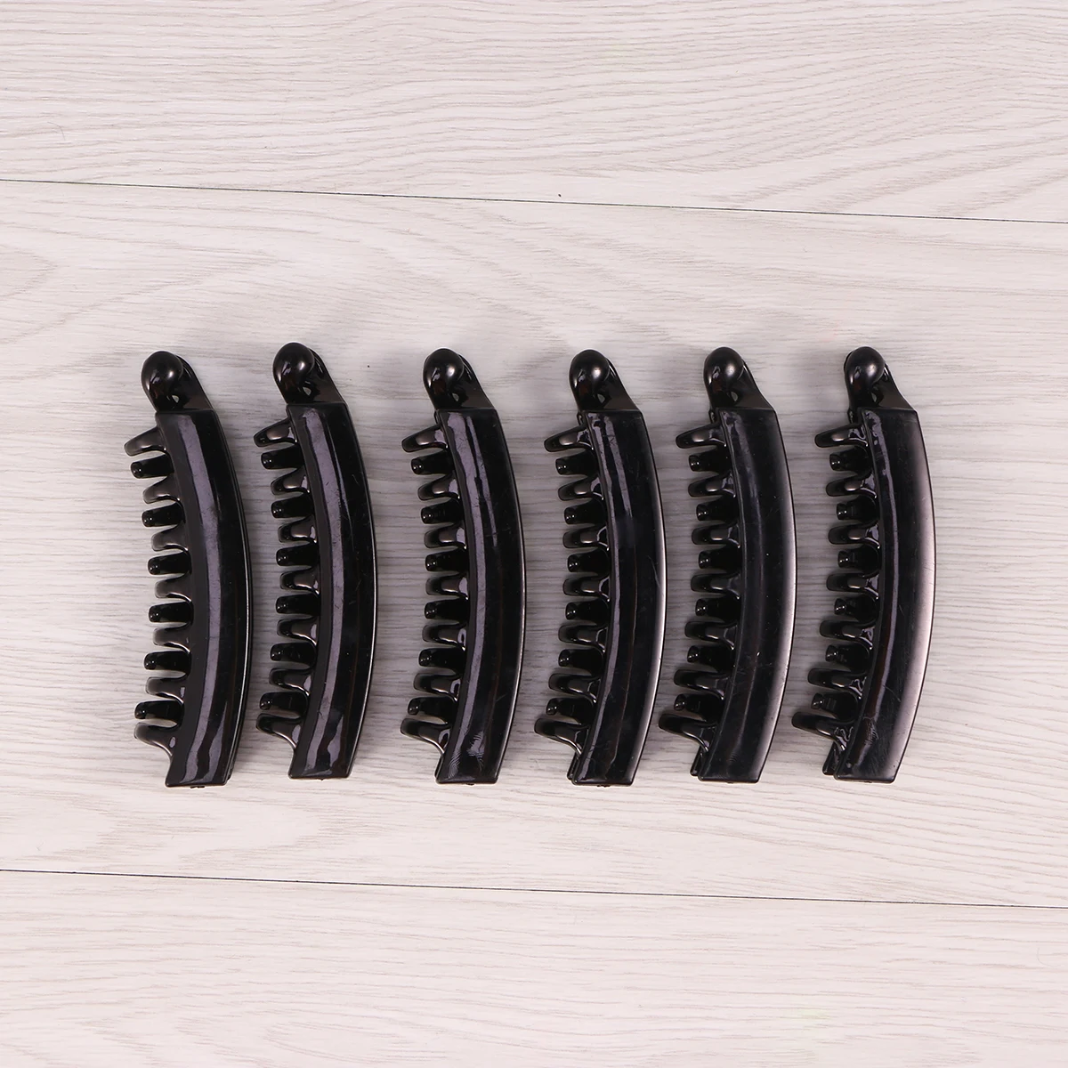 

6pcs Banana Hair Clips Claw Ponytail Holders Pearlescent Large Barrettes Shiny Long Fine Hair Accessories for Work