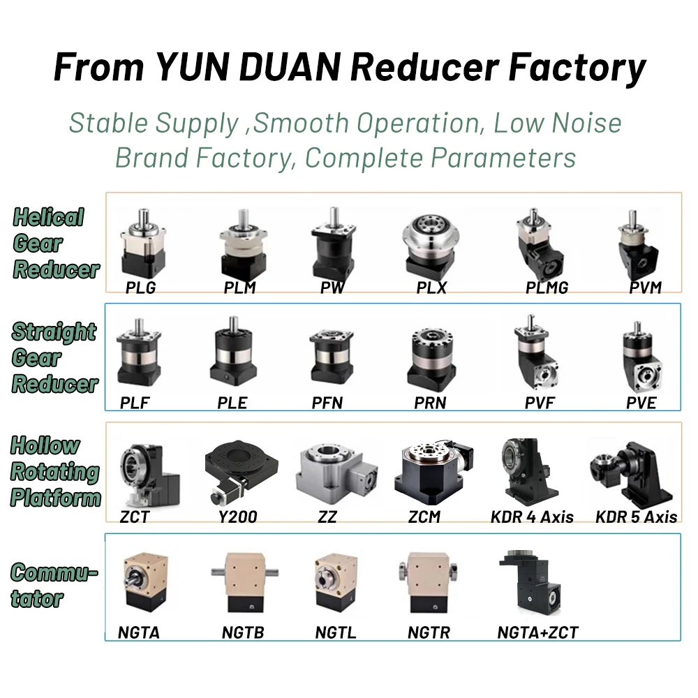 YunDuan Helical Planetary Gearbox High Precision Gear Reducer Step-down Reducer for Nema42/52 3Phase Stepper 1KW-3KW Servo Motor