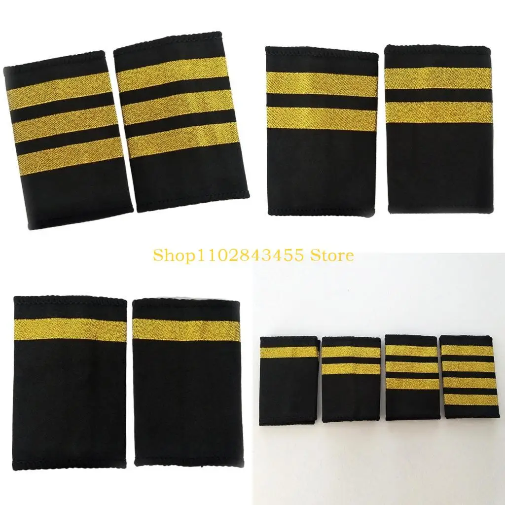 

49MC Professional Pilot Uniform Epaulets Pilot Shoulder Boards Nondeform Captain Uniform Epaulets for Aviation Costume