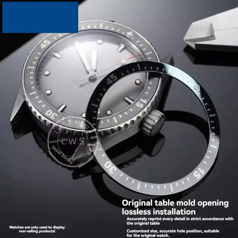 Watch accessories Ceramic bezel inserts loop for Blancpain Fifty Fathoms 41x34.3mm 12 o'clock position with luminous effect