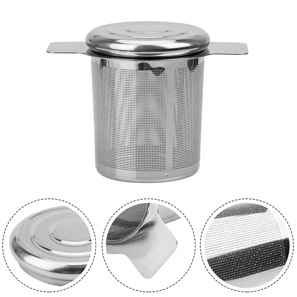 

6*7cm 304 Stainless Steel Tea Drain With Lid Filter Grid Binaural Tea Infuser Filter For Making Tea, Soup And Pot Bottom Tools