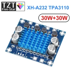 TZT Official TPA3110 XH-A232 30W+30W 2.0 Channel Digital Stereo Audio Power Amplifier Board DC 8-26V 3A