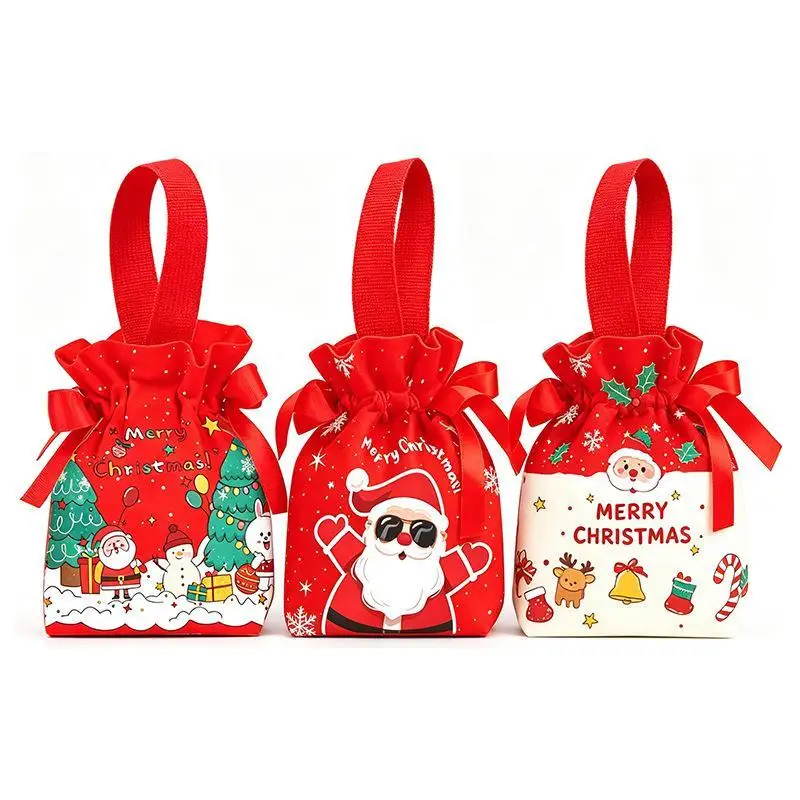 1 Stück Samt-Weihnachtstasche für Weihnachtsabend, Karneval, Geburtstagsfeier, Fruchtbonbon-Geschenktasche – Detail 3