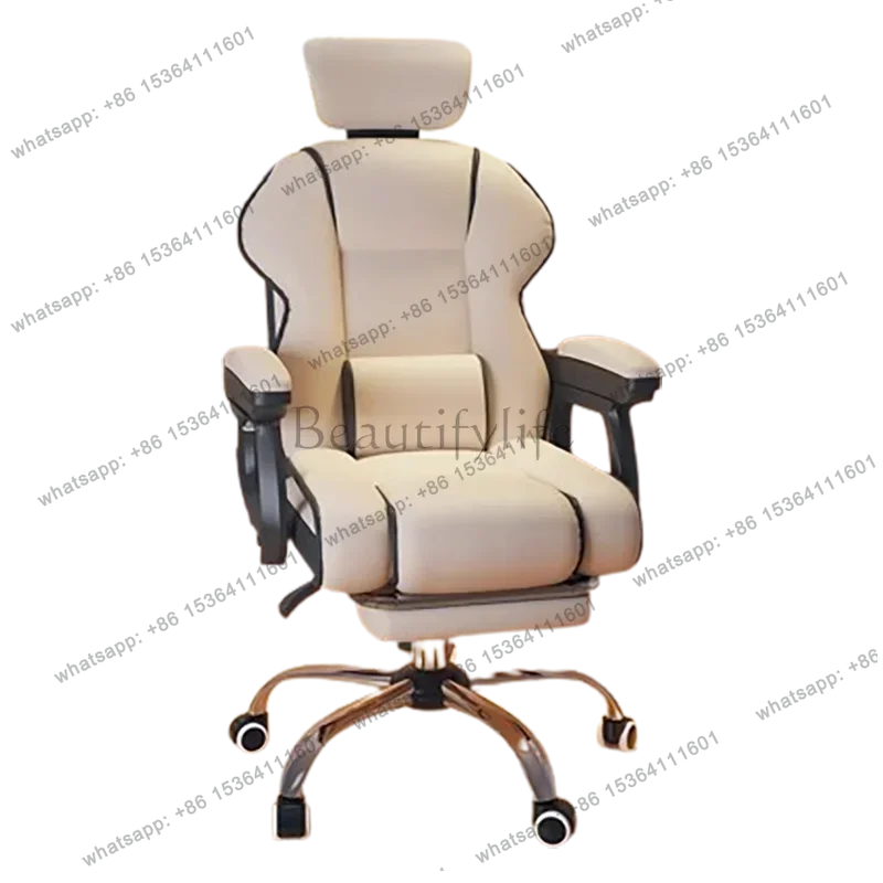 

Minimalist Ergonomic Office Chair Comfy Pillow Premium Aesthetic Gaming Chair Mobile Footrest Silla Gaming Furniture