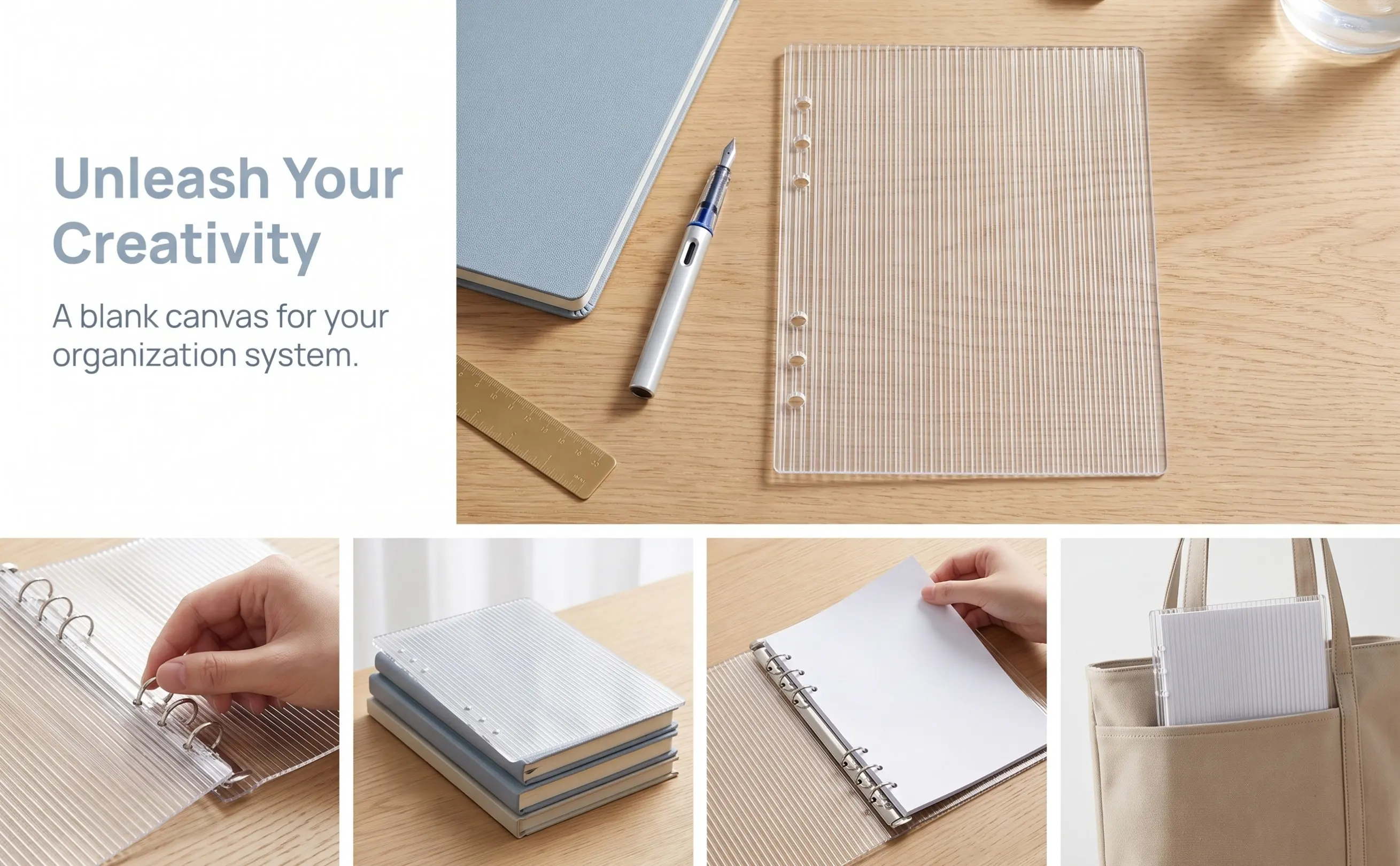 Clear Stripe Acrylic Notebook Cover Diary Small Journal Planner Notepad Shell Notebook Cover DIY Planner Notebook Cover for