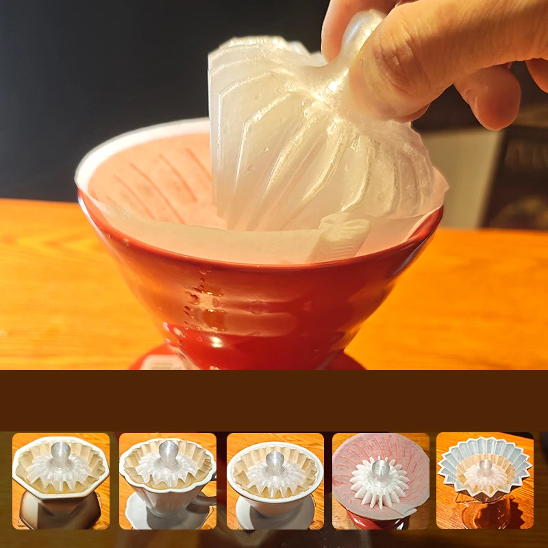 

Hand-Poured Coffee Filter Cone Shape Retainer Reusable Easy Clean Portable Filter Paper Holder for Coffee Lovers