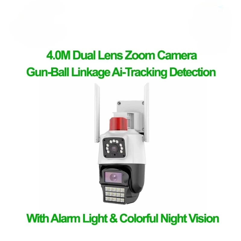 6MP Dual Lens PTZ WiFi Camera Outdoor Indoor, 2-Way Audio, Motion Alarm, iCsee ONVIF Speed Dome Security Camera