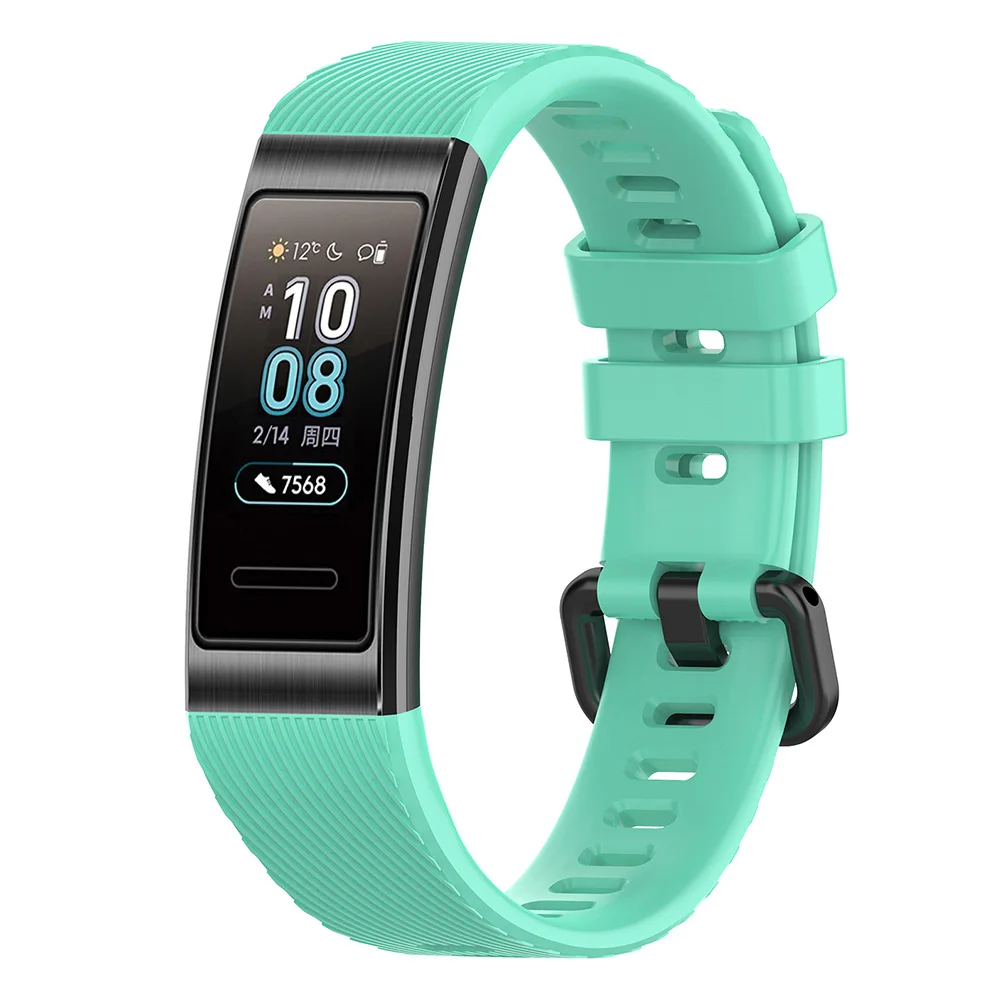 

Silicone Sports Watchband Wrist Strap Lightness and Portability No Space Occupy with Buckle for Huawei Band 4 Pro TER-B29S
