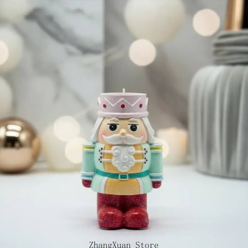 Weihnachts-Tisch-Nussknacker-Teelicht-Kerzenhalter aus Harz, festliche Dekorationen, Akzente für Kaminsimse und Regaldisplays, 3 – Detail 2