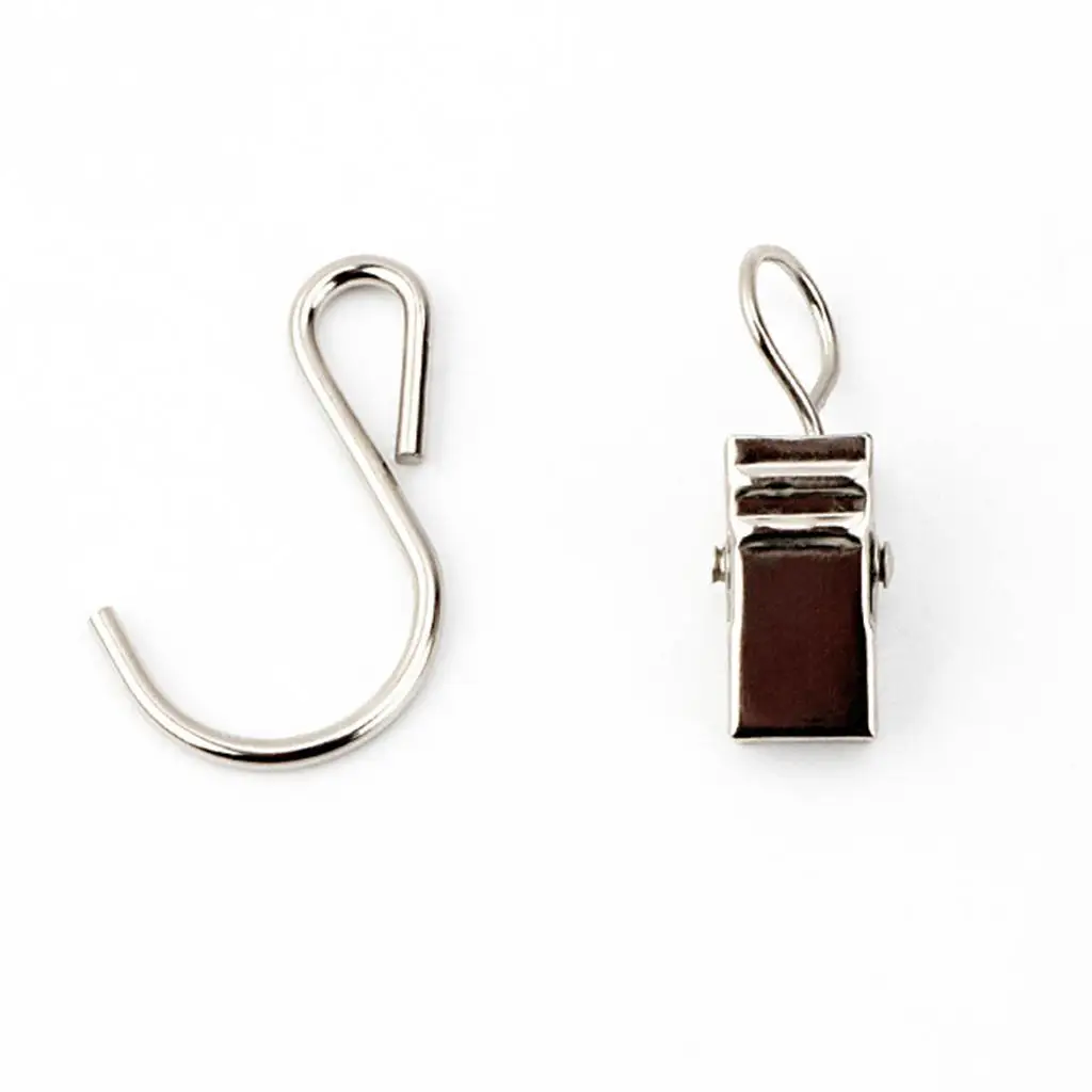 Heavy Duty Curtain Hanging Hanger Clips Metal Spring Carrier S Hook Rustproof Pins for Door Panel and Canopy