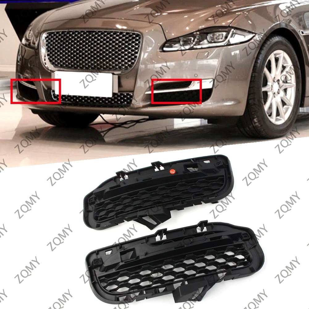 

2pcs Car Bumper Fog Lamp Grille Foglights Grill Protector ABS Trim For Jaguar XJ 2016 2017 2018 2019 2020 2021 C2D27005