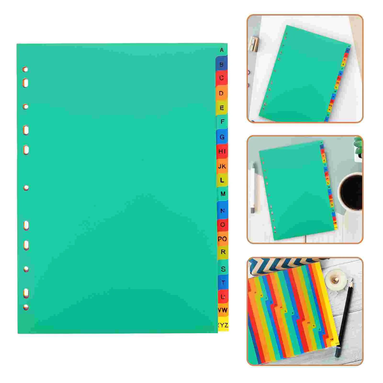 21 Pcs Notepads A4 Separated Loose Leaf Page Dividers Loose-leaf Markers Punched Binder Book Plastic Tabs Notebook Index Office