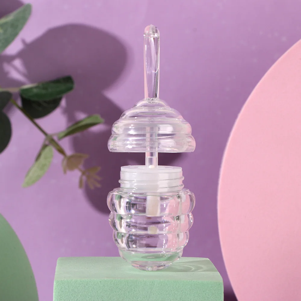 5.5 Ml Mini Clear Plastic Honey Pots Shaped Lip Gloss Tube Refillable Diy Lip Gloss Containers Bottle Empty