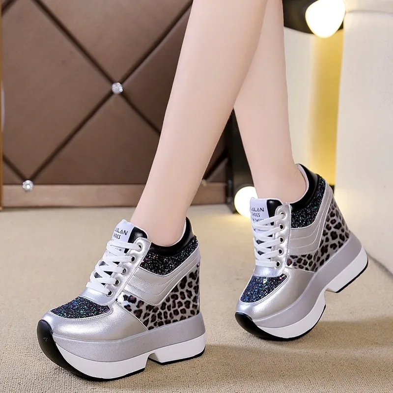 2023 New Sneakers Women Winter Warm Super High Heels Casual Shoes Woman Height Increasing Boots Mujer