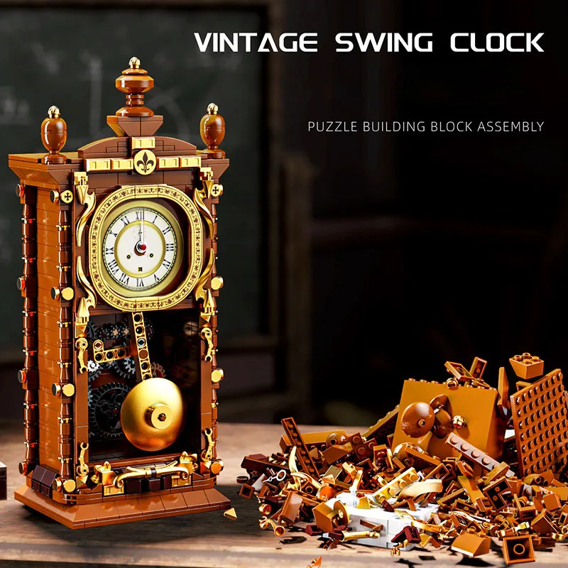City Series MOC Classic Pendulum Clock Retro Camera Building Blocks DIY Assemble Vintage Camera Bricks Toys For Children Gifts