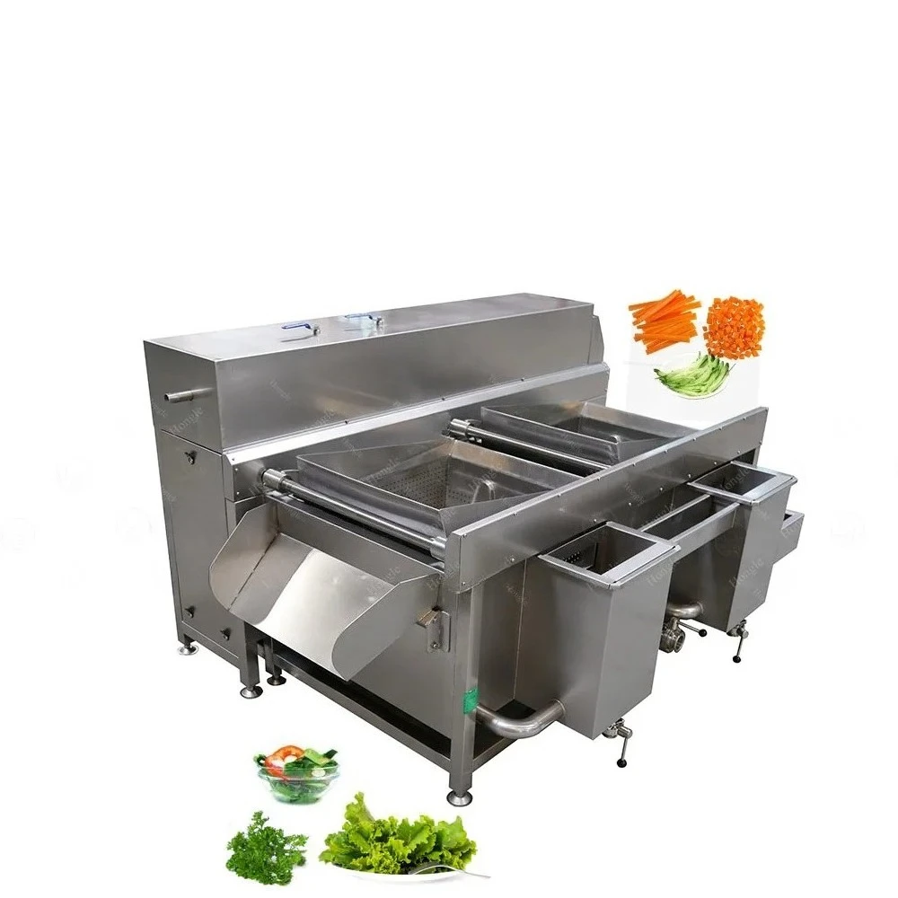 Automatic Vegetables Washing Machine with Double Hoppers
