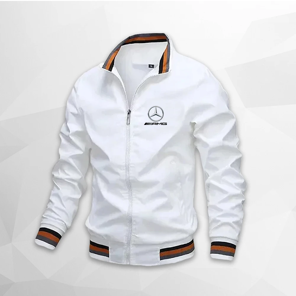 Jaqueta casual de negócios Mercedes Benz para homem e mulher, alta qualidade, elegante, outono, inverno, 2024