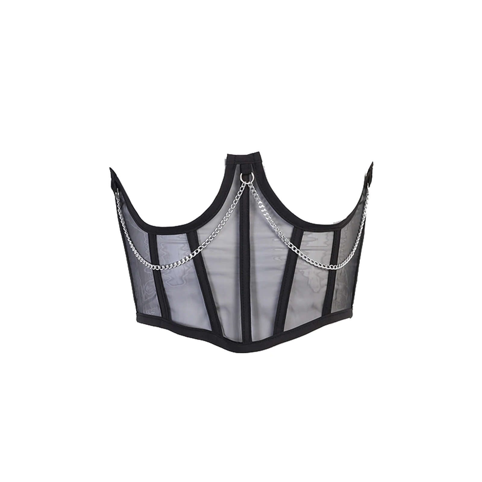 Dames Veters Taille Trainer Verleidelijke Visnet Body Shaper Met Metalen Ketting Detail Voor Een Avondje Uit Clubevenement