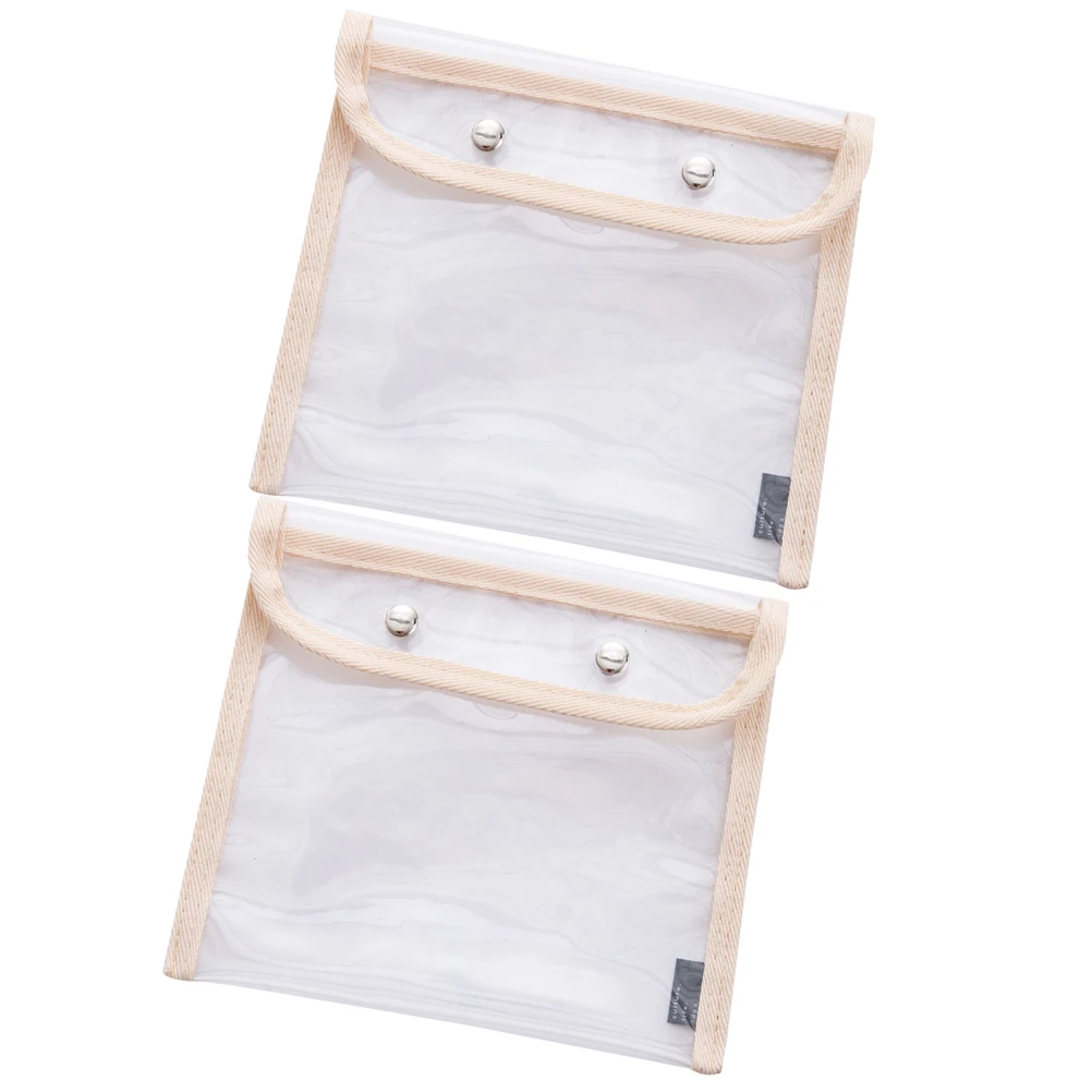 

2pcs PVC Storage Transparent Pencil Case Large Capacity Pen Bag Children Stationery Bag Multipurpose School Supplies Plastic