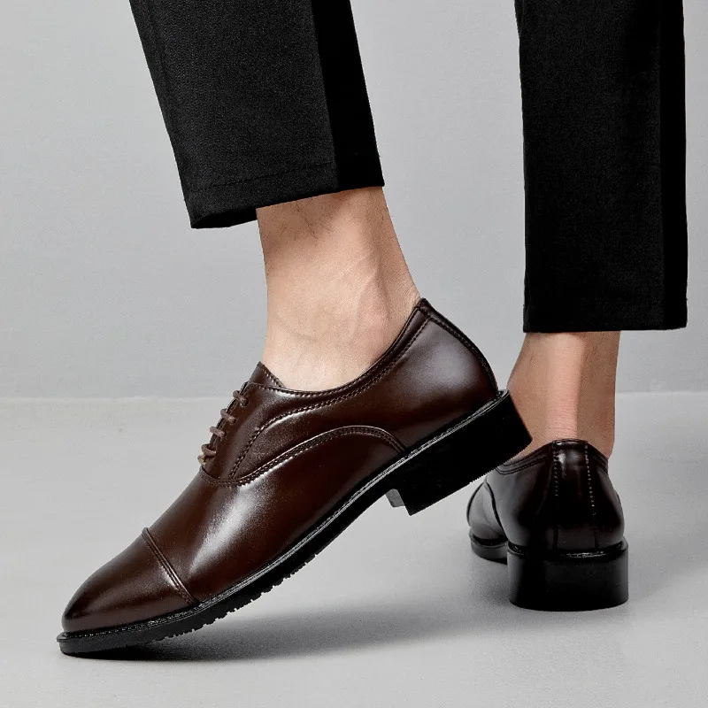 Large Size Low Cut Round Toe Multifunctional Men's Wedding Shoe Fashionable Men's Daily Comfortable Business Office Formal Shoes