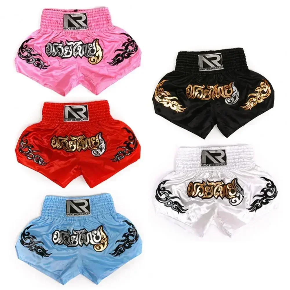 Adultos muay thai cordão design kickboxing shorts meninos meninas artes marciais shorts crianças boxe calças curtas esportes combate shorts